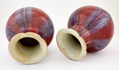 Lot 340 - A Pair of Chinese Flambe Glazed Vases