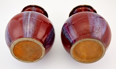 Lot 340 - A Pair of Chinese Flambe Glazed Vases