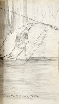 Lot 136 - [ANGLING-MANUSCRIPT]
MARRIOTT, BENJAMIN. Trouting Along a Tributary of the Lehigh.