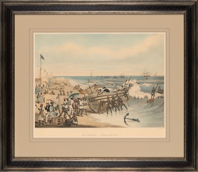 Lot 56 - [INDIA - ACKERMANN PRINTS]
HUNT, CHARLES after EAST, Sir JAMES BUTLER. Madras Landing [and:] Madras Embarking.