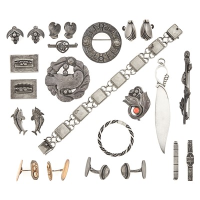 Lot 1283 - Georg Jensen Group of Silver Jewelry and Articles