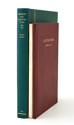 Lot 99 - [GOLF CLUBS]
Three privately printed books commemorating various golf clubs...