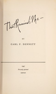 Lot 74 - [HUNTING MEMOIR]
DENNETT, CARL P. That Reminds Me.
