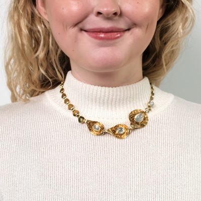 Lot 1096 - Elisabeth Treskow Gold and Moonstone Necklace