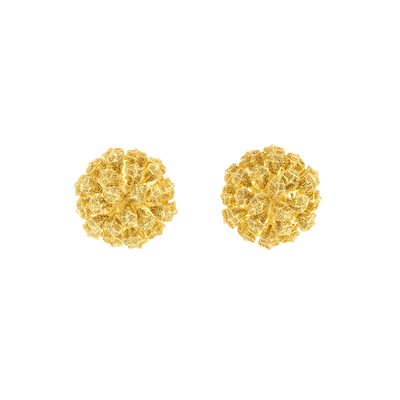 Lot 1186 - Pair of Gold Earclips