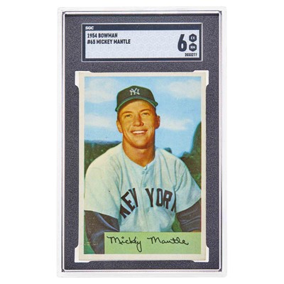 Lot 1008 - Baseball 1954 Bowman Mickey Mantle # 65 SGC EX-NM 6