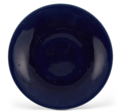 Lot 137 - A Chinese Blue Monochrome Porcelain Charger
