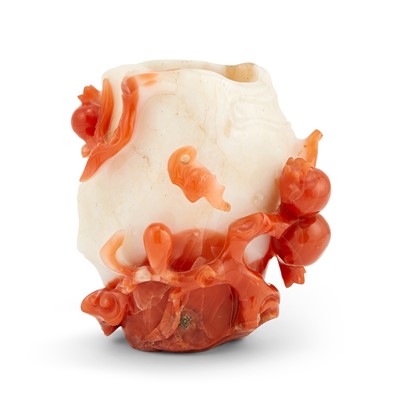 Lot 489 - A Chinese Carved Carnelian Agate Vase