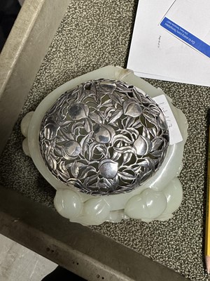 Lot 467 - A Chinese White Jade Peach-Form Censer