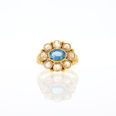 Lot 1187 - Gold, Kyanite and Diamond Ring