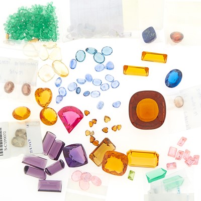Lot 1281 - Group of Unmounted Simulated and Colored Stones