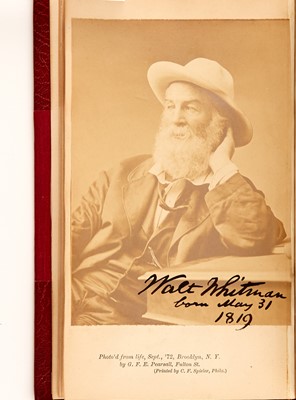 Lot 231 - Whitman's Two Rivulets, with the signed photograph and additional inscription