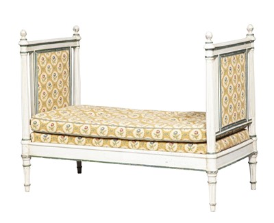 Lot 170 - Louis XVI Grey and Green Painted Miniature Lit de Repos
