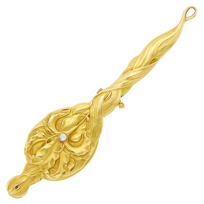 Lot 116 - Art Nouveau Gold and Diamond Lorgnette Pendant