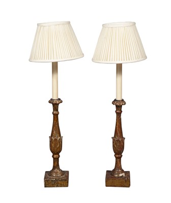 Lot 99 - Pair of Giltwood Candlestick Lamps