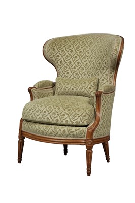 Lot 287 - Louis XVI Winged Upholstered Fruitwood Bergere