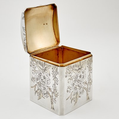 Lot 34 - Russian Silver Tea Caddy