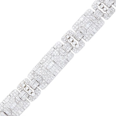 Lot 1148 - White Gold and Diamond Bracelet