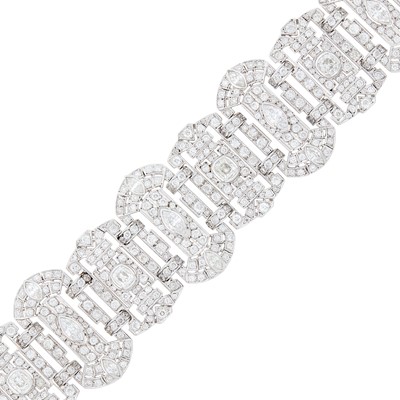 Lot 79 - Wide White Gold and Diamond Bracelet