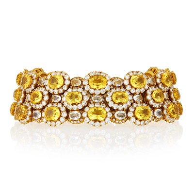 Lot 134 - Marina B Gold, Stainless Steel, Citrine, Quartz and Diamond Choker Necklace, France