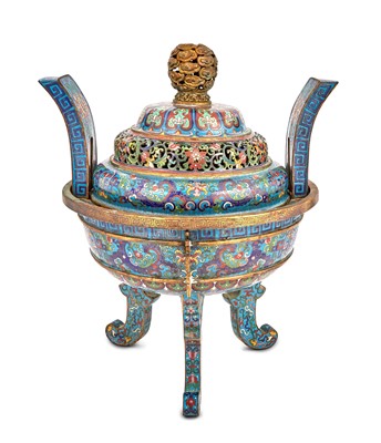 Lot 314 - A Large Chinese Cloisonné Enamel Censer