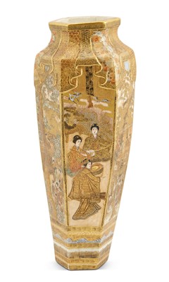 Lot 236 - A Japanese Satsuma Tapering Hexagonal Vase