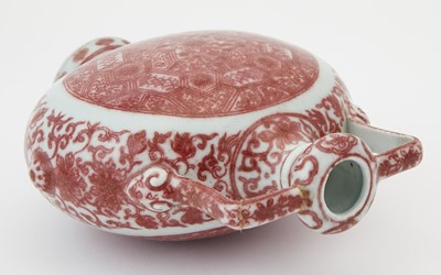 Lot 385 - A Chinese Copper Red Decorated Porcelain Moon Flask