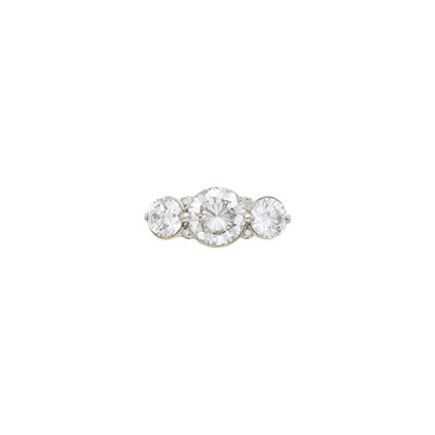 Lot 104 - Rhodium-Plated Gold and Diamond Ring