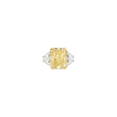 Lot 230 - Platinum, Gold, Fancy Brownish Yellow Diamond and Diamond Ring