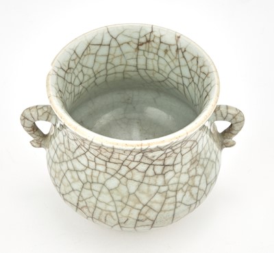 Lot 333 - A Chinese Ge-type Porcelain Censer