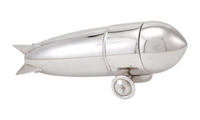Lot 1034 - Novelty Silver-Plated Zeppelin Form Cocktail Shaker