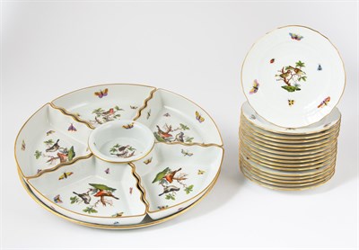Lot 323 - Herend Rothschild Bird Pattern Porcelain Table Articles