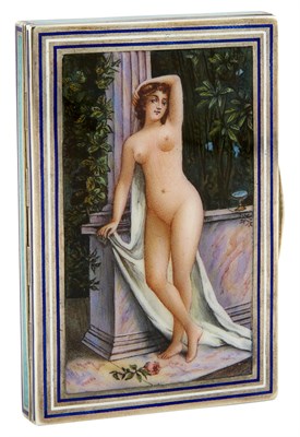 Lot 1085 - Austrian Silver and Enamel Novelty Erotic Cigarette Case
