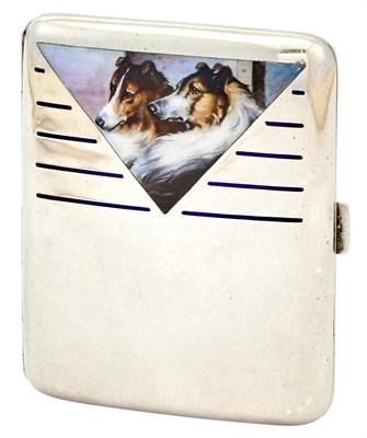 Lot 1131 - Continental Silver and Enamel Novelty Cigarette Case