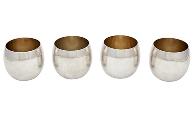 Lot 1008 - Set of Four Tiffany & Co. Sterling Silver and Parcel-Gilt Tumblers
