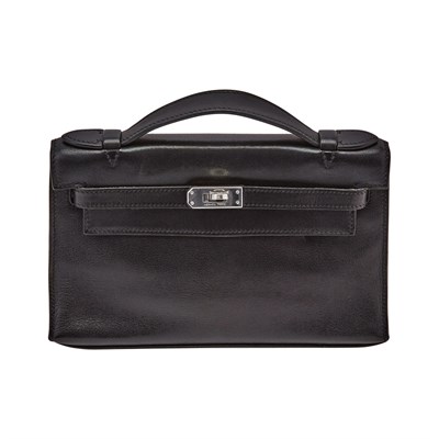 Lot 172 - Hermès Black Leather 'Kelly' Pochette
