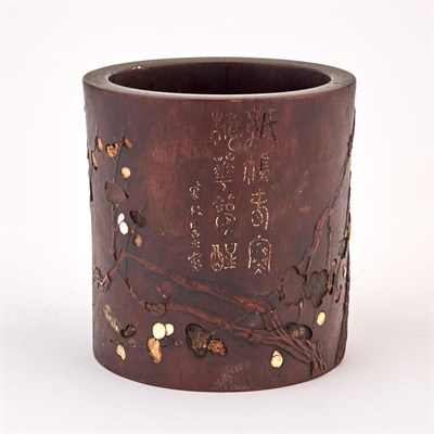 Lot 115 - A Chinese Huanghuali Brush Pot