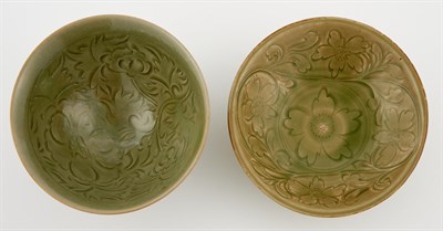 Lot 314 - A Chinese Carved Yue-type Connical Bowl