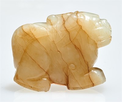 Lot 65 - A Chinese White Jade Beast Carving