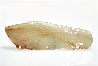Lot 54 - A Chinese Jade Carving of a Fish