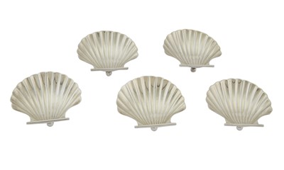 Lot 116 - Set of Five American Sterling Silver Shell Form Nut Dishes