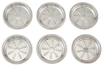 Lot 1057 - Set of Six Tiffany & Co. Sterling Silver Drink Coasters