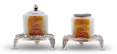 Lot 71 - A Pair of Chinese Jade Thumb Rings