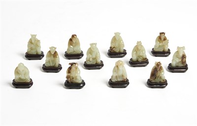Lot 73 - Twelve Chinese Jade Zodiac Figures