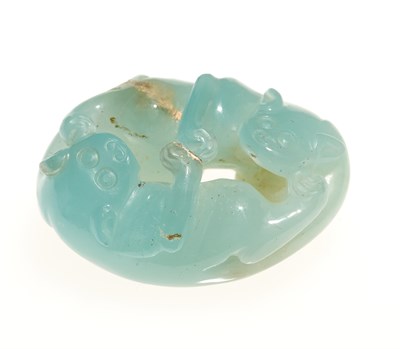 Lot 80 - A Chinese Blue Tourmaline Badgers Carving