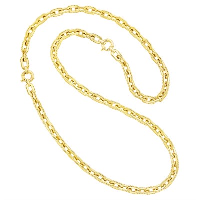 Lot 140 - Long Gold Link Necklace/Pair of Necklaces Combination