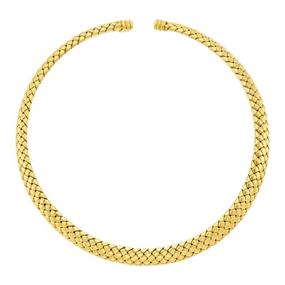 Lot 1020 - Tiffany & Co. Gold 'Vannerie' Choker Necklace