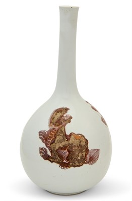Lot 275 - A Chinese Red and White Porcelain Bottle Vase