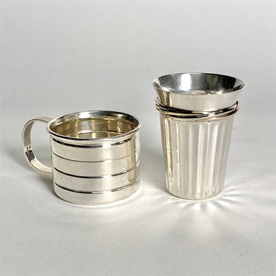 Lot 1074 - Two Cartier Sterling Silver Spirit Measures