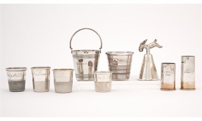 Lot 1075 - Group of Sterling Silver and Silver-Plated Novelty Spirit Measures
